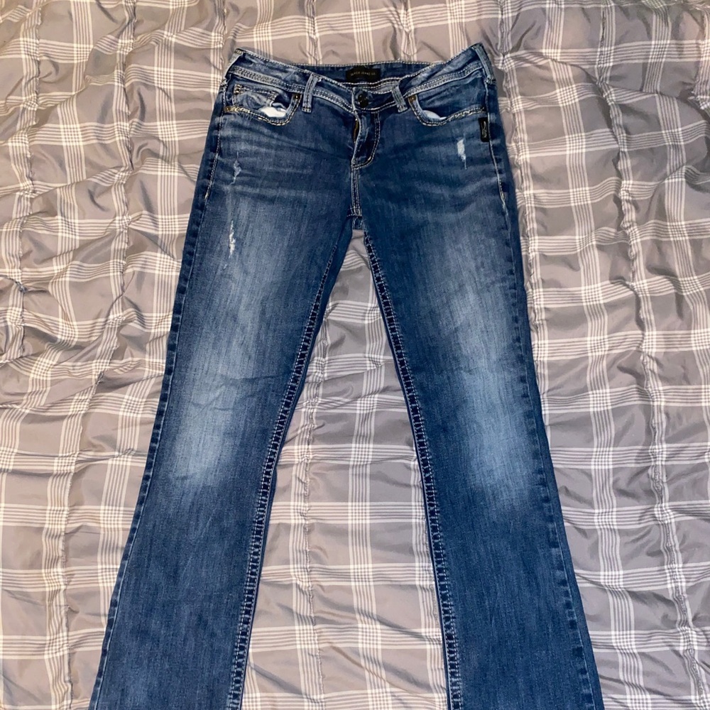 *142*silver “Elyse” boot cut 27x35